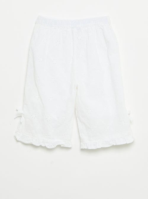 Pants with decorative bows and eyelet embroidery - Kiabi