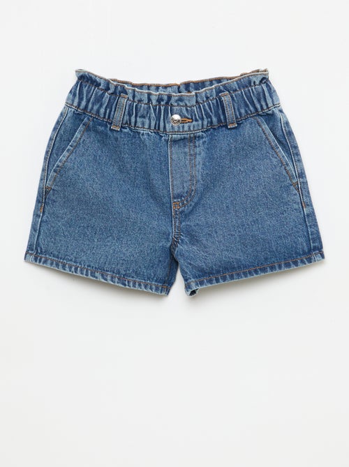 Paper Bag Denim Shorts - Kiabi