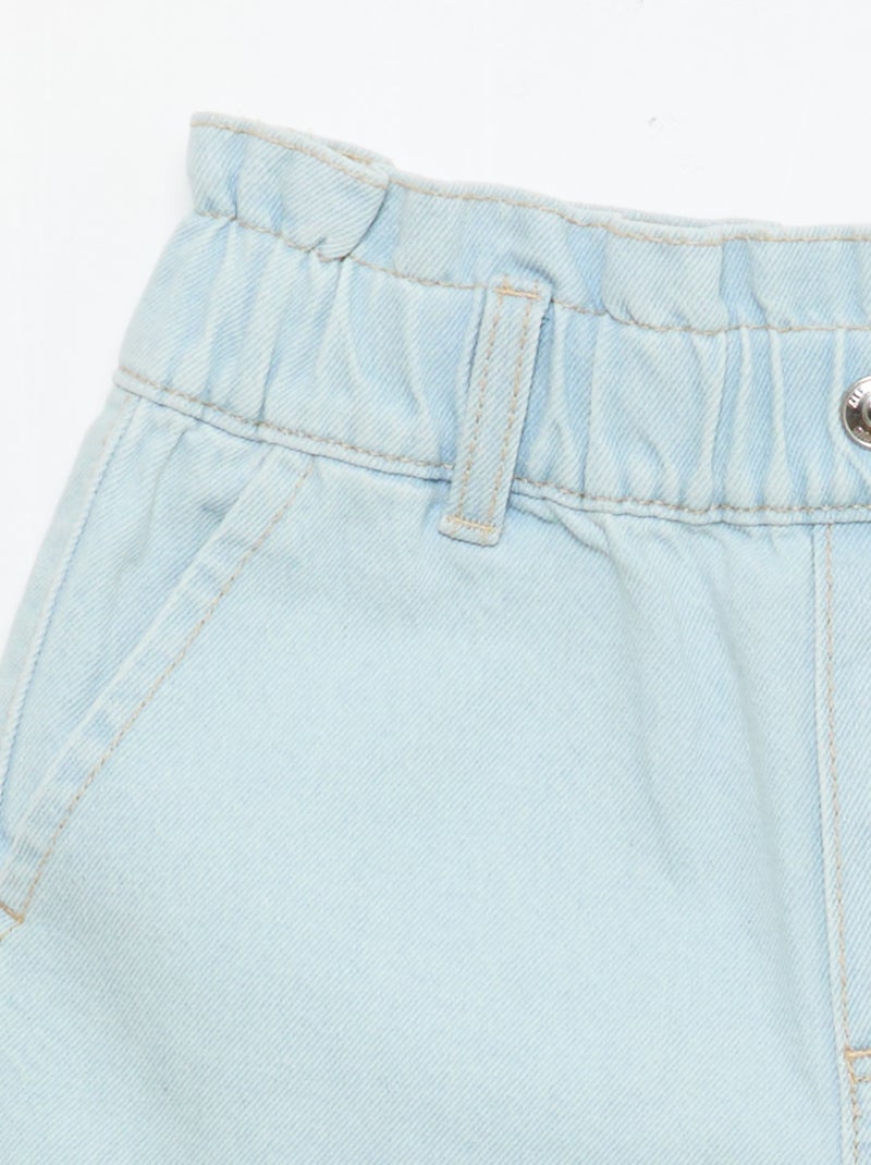 Paper Bag Denim Shorts Blue - Kiabi
