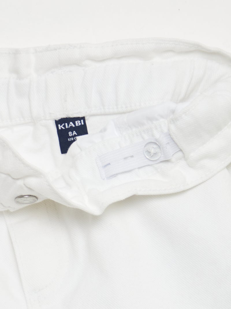 Paper Bag Denim Shorts White - Kiabi