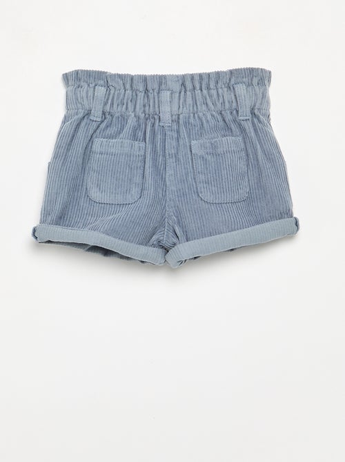 Paperbag corduroy shorts - Kiabi