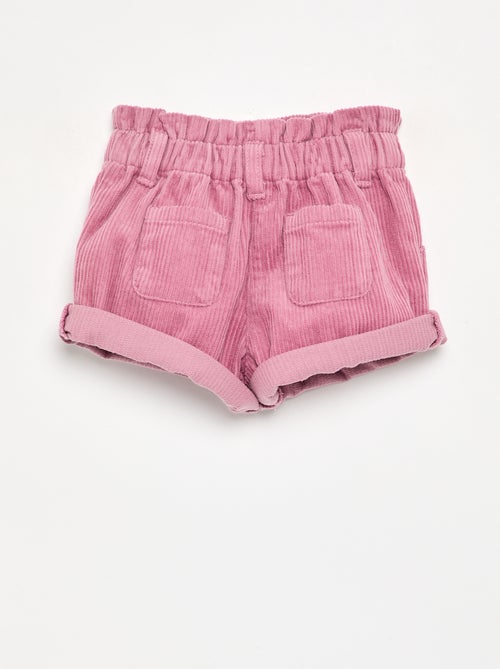 Paperbag corduroy shorts - Kiabi