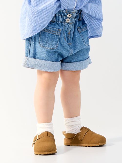 Paperbag denim shorts - Kiabi Paperbag denim shorts - Kiabi