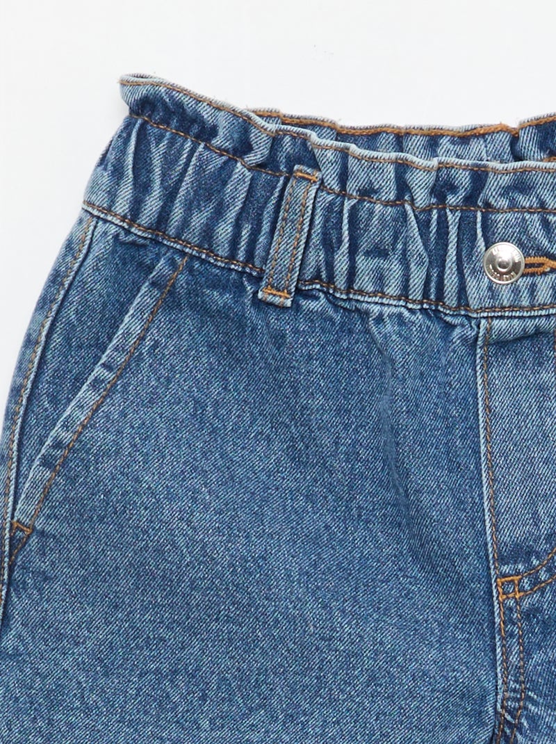 Paperbag Jeans-Shorts Blau - Kiabi