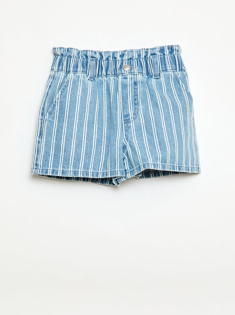 Paperbag Jeans-Shorts Blau - Kiabi