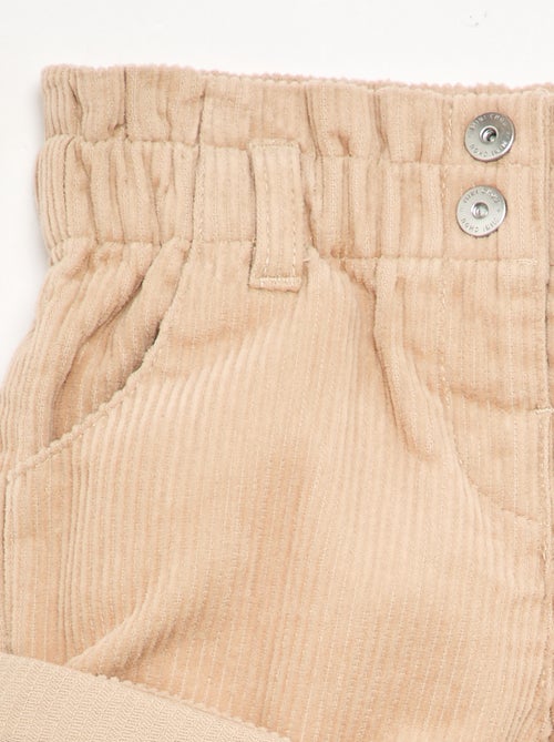 Paperbag-Shorts aus Cord - Kiabi