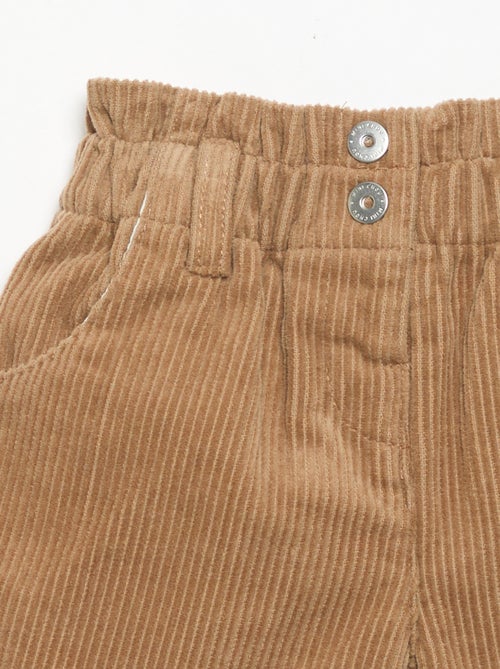 Paperbag-Shorts aus Cord - Kiabi