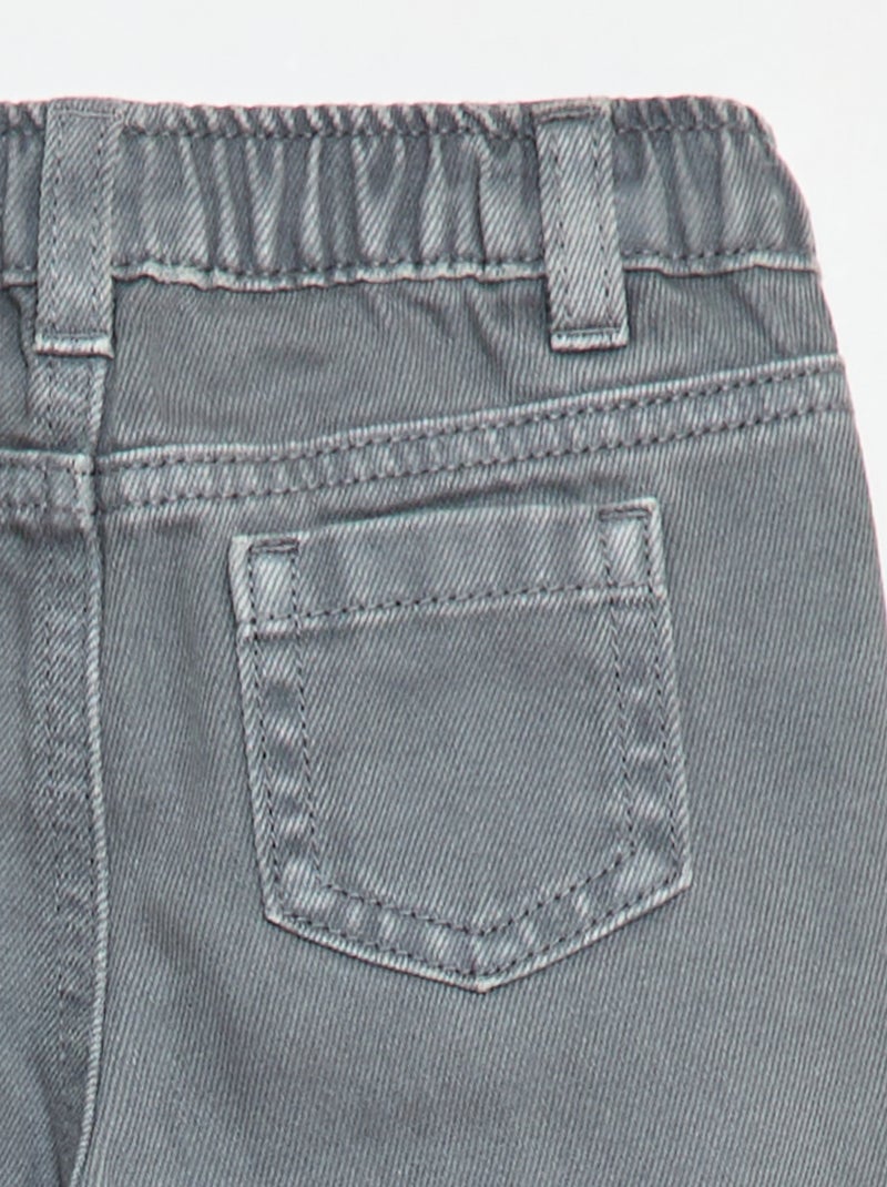 Paperbag twill 3/4 trousers Grey - Kiabi
