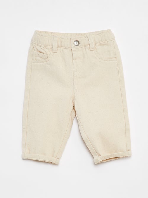 Paperbag twill 3/4 trousers - Kiabi