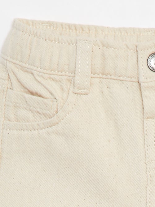 Paperbag twill 3/4 trousers - Kiabi