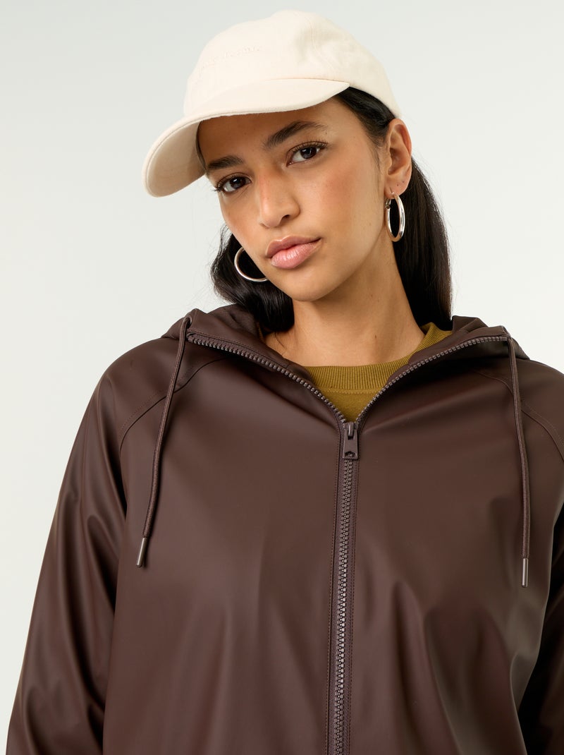 Parka à capuche déperlant Marron - Kiabi