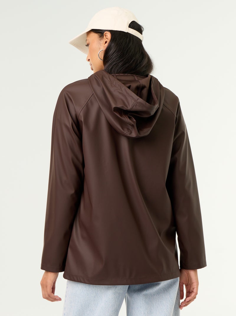 Parka à capuche déperlant Marron - Kiabi