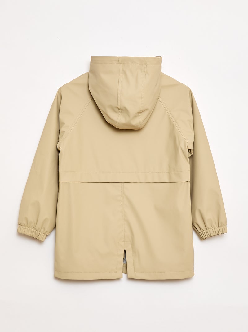 Parka à capuche déperlante Beige - Kiabi