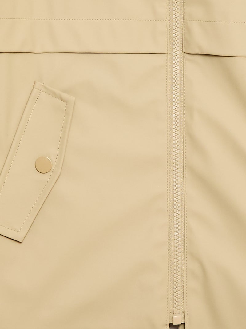 Parka à capuche déperlante Beige - Kiabi