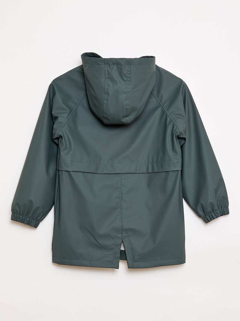 Parka à capuche déperlante Kaki - Kiabi
