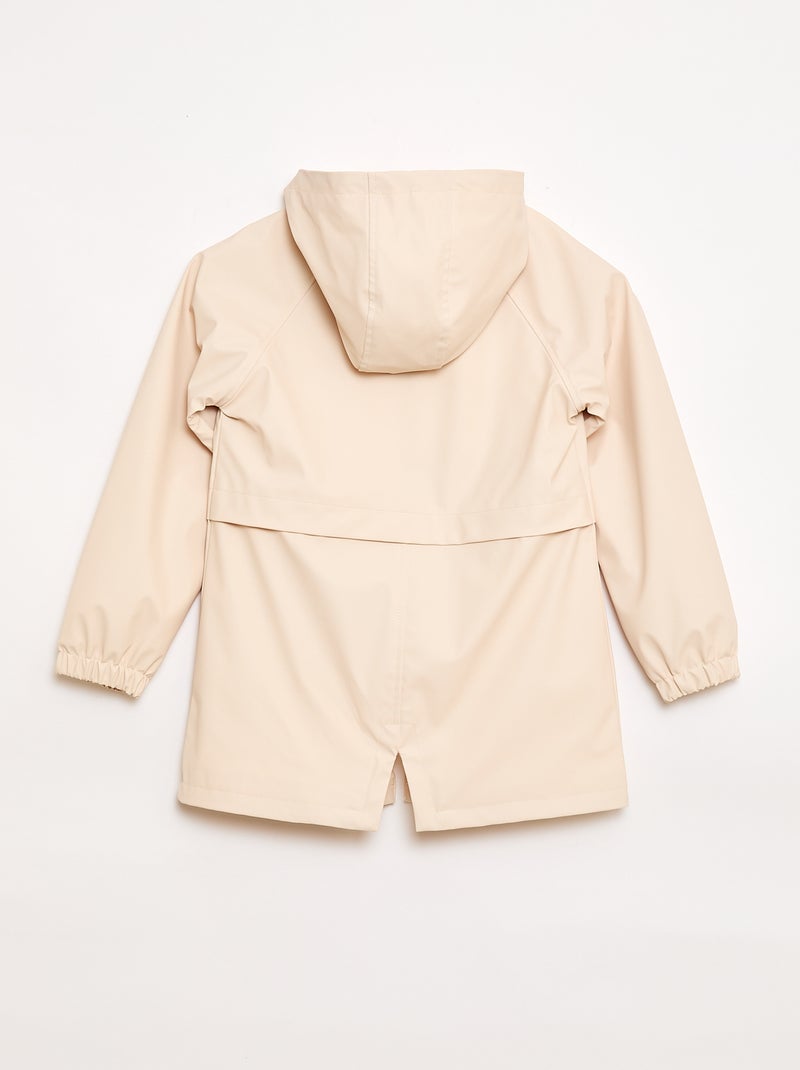 Parka à capuche en caoutchouc Beige - Kiabi