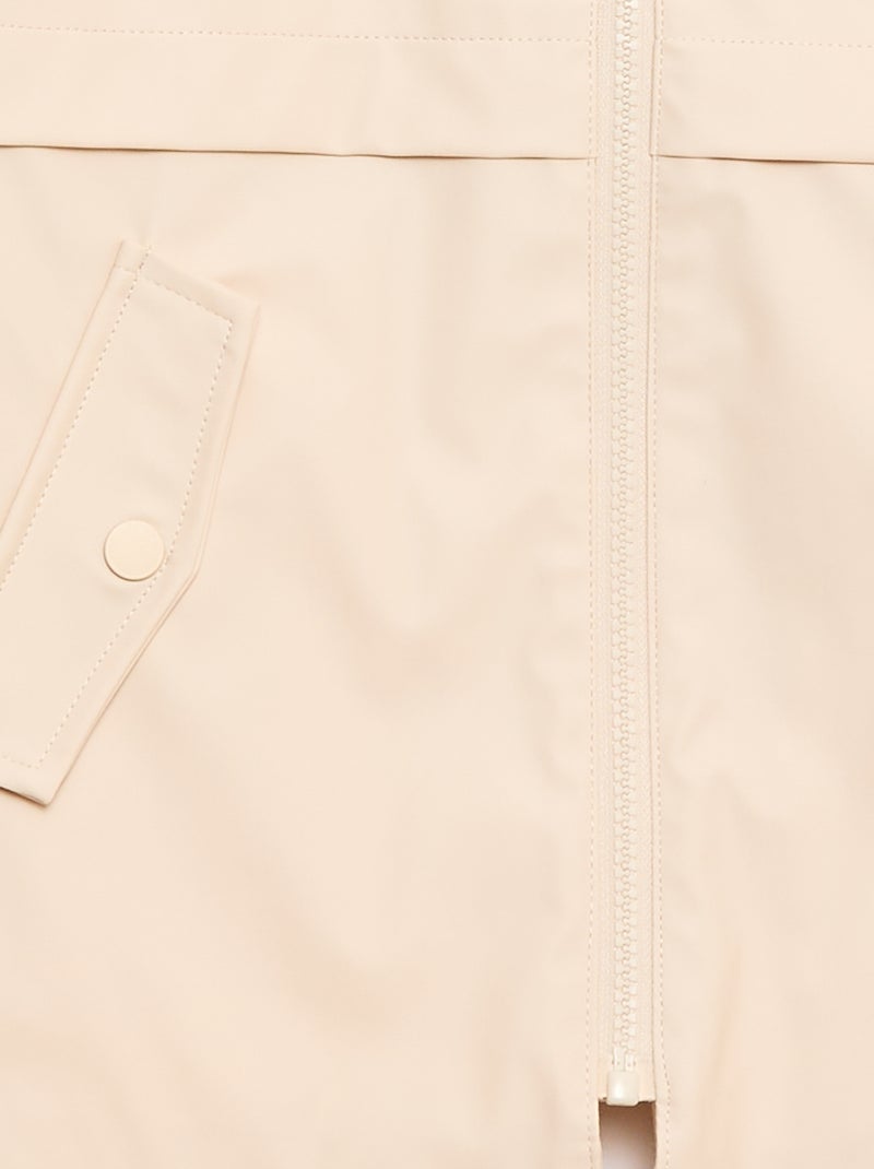 Parka à capuche en caoutchouc Beige - Kiabi