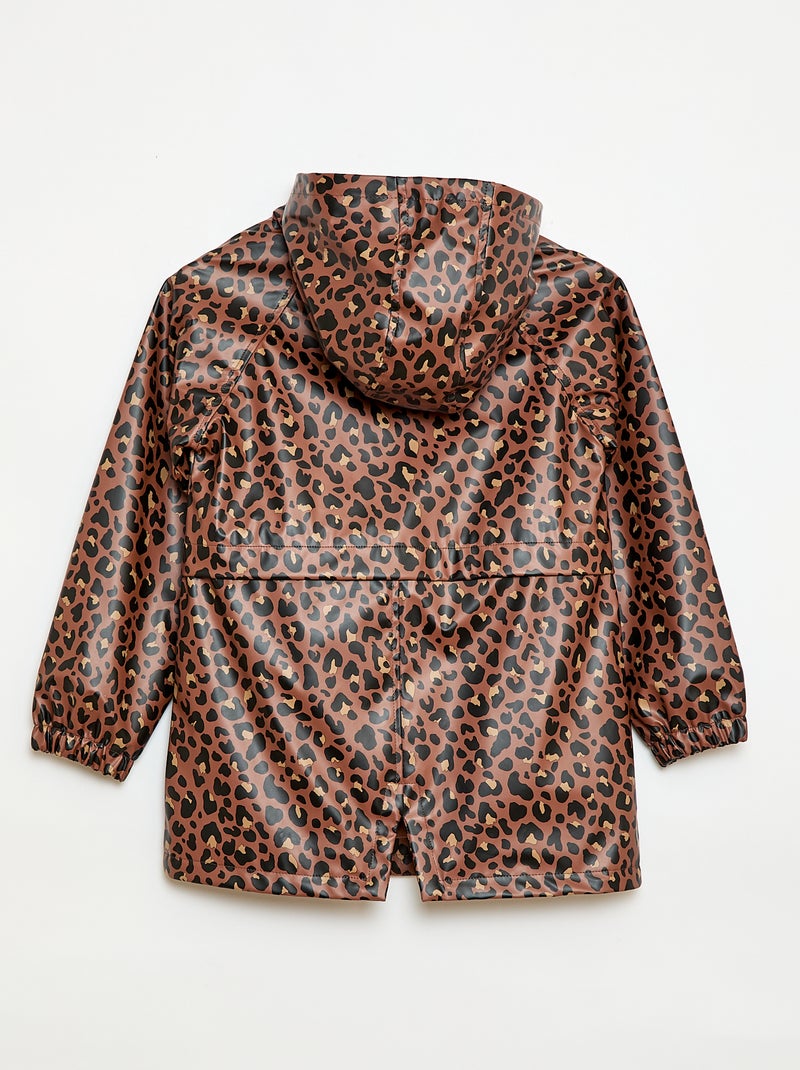 Parka à capuche en caoutchouc Marron - Kiabi