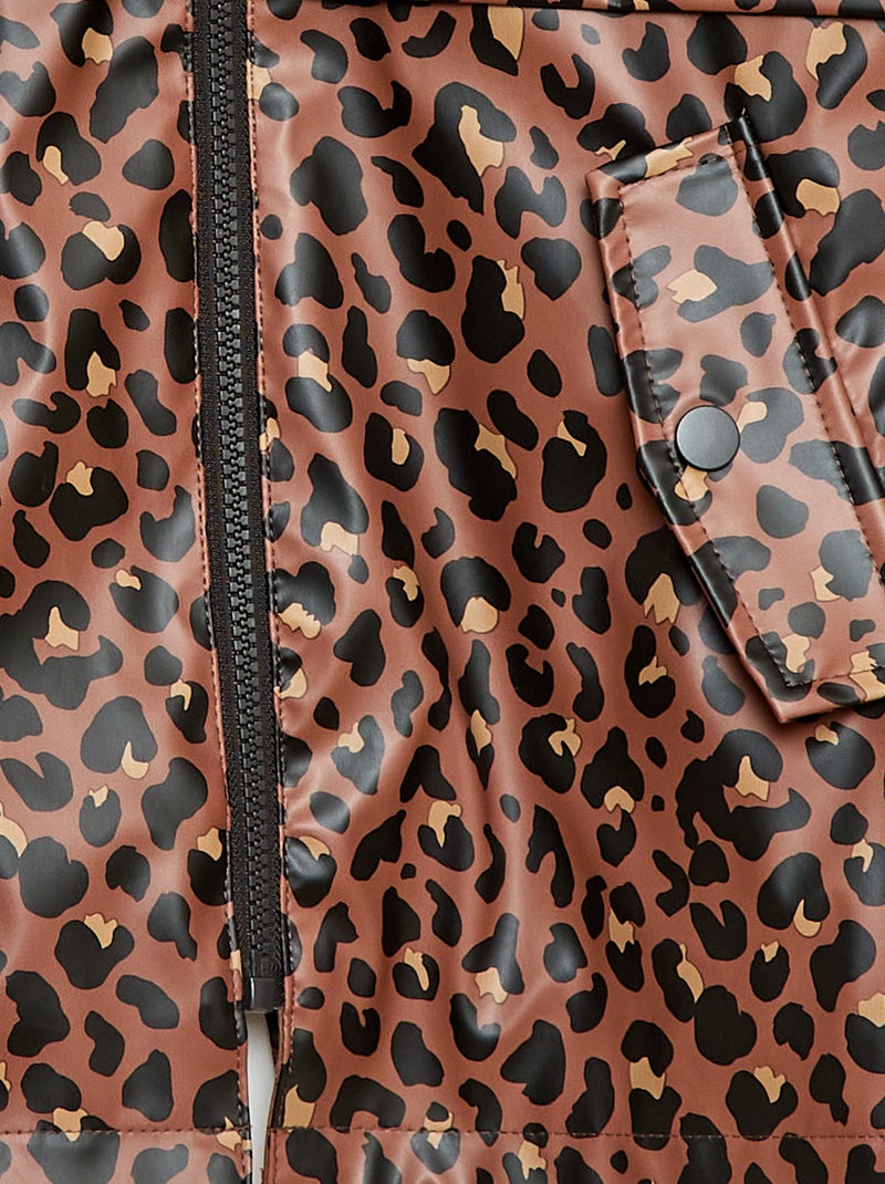 Parka à capuche en caoutchouc Marron - Kiabi