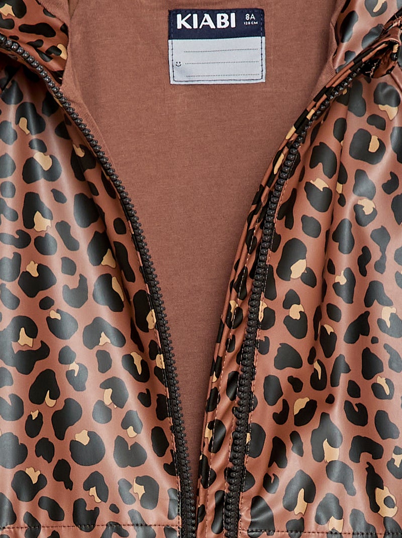 Parka à capuche en caoutchouc Marron - Kiabi