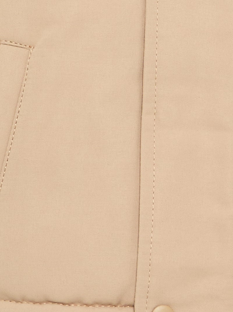 Parka con cappuccio e interno effetto montone Beige - Kiabi
