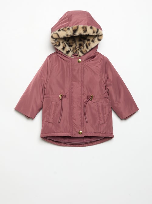Parka con cappuccio foderato in pelliccia sintetica - Kiabi