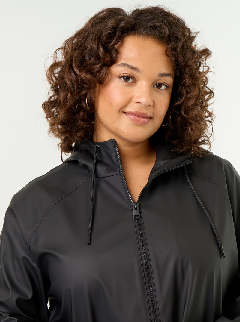 Parka con cappuccio idrorepellente Nero - Kiabi