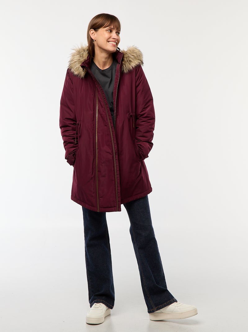 Parka de maternité avec détail de portage Bordeaux - Kiabi