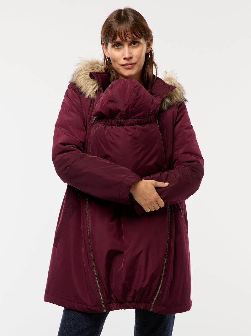 Parka de maternité avec détail de portage Bordeaux - Kiabi