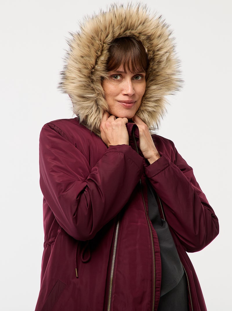 Parka de maternité avec détail de portage Bordeaux - Kiabi