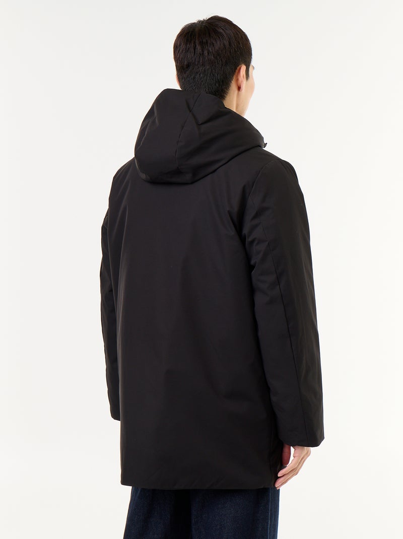 Parka déperlante à capuche Noir - Kiabi