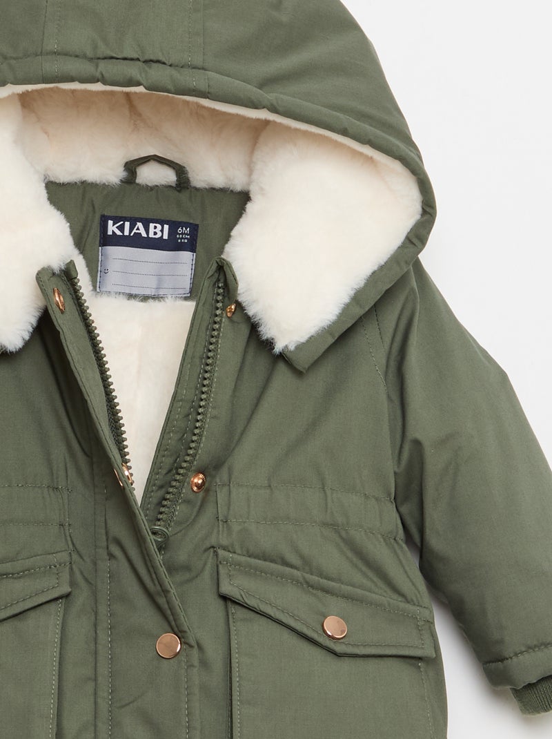 Parka déperlante à capuche Vert - Kiabi