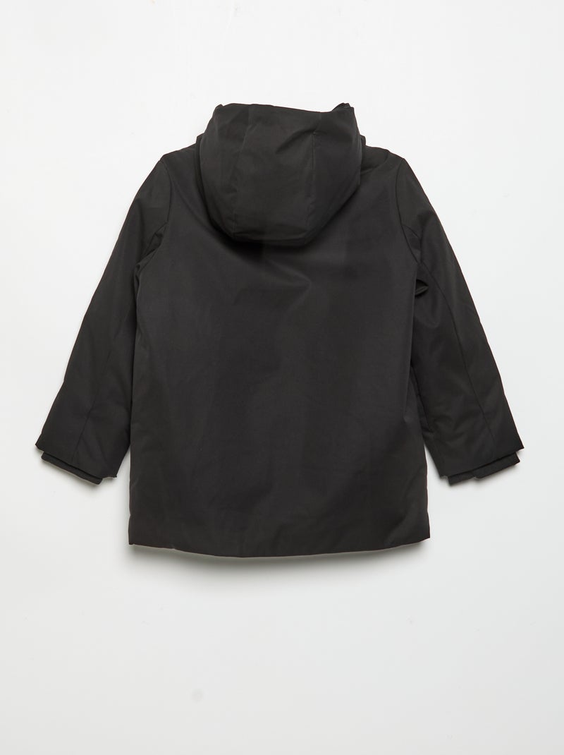 Parka doublée à capuche Noir - Kiabi