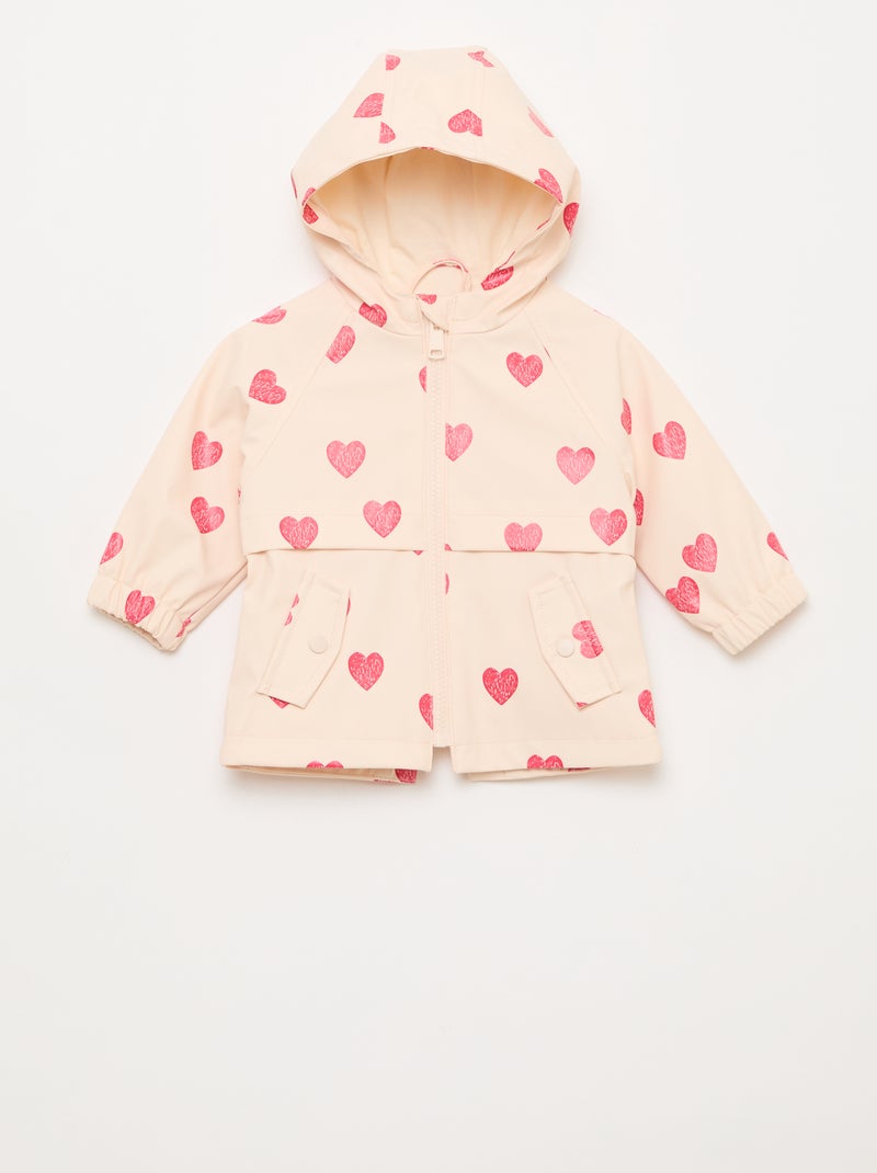 Parka en caoutchouc à capuche Rose - Kiabi