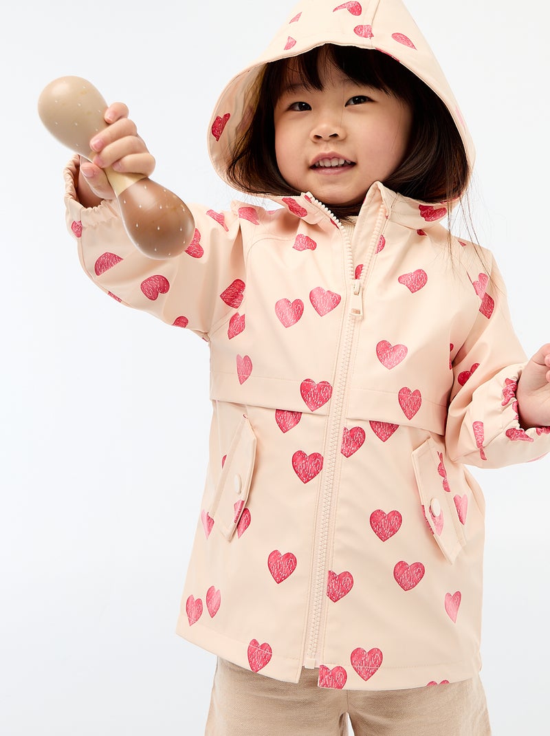 Parka en caoutchouc à capuche Rose - Kiabi