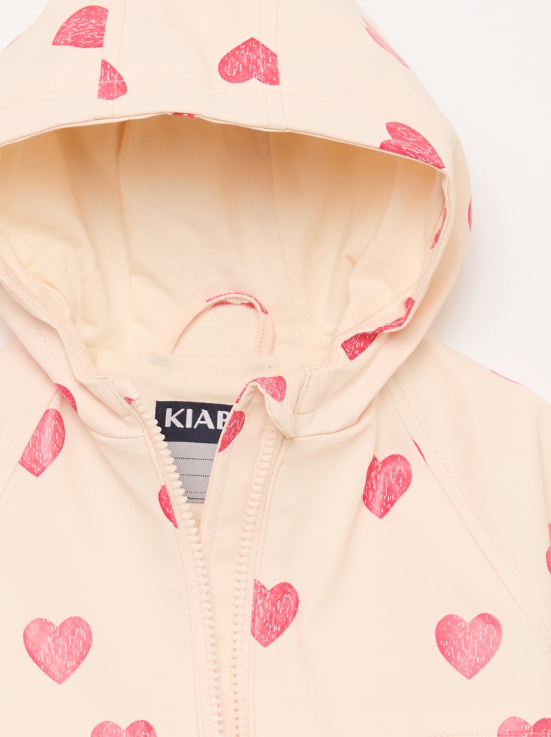 Parka en caoutchouc à capuche Rose - Kiabi