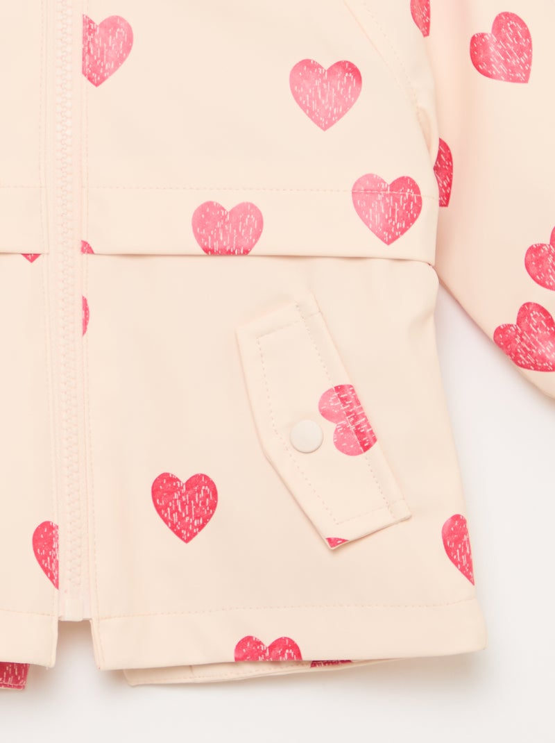 Parka en caoutchouc à capuche Rose - Kiabi