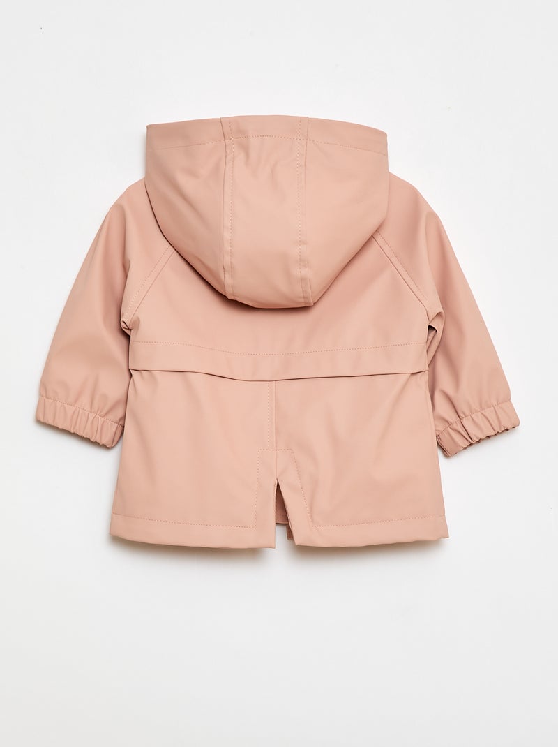 Parka en caoutchouc à capuche Rose - Kiabi