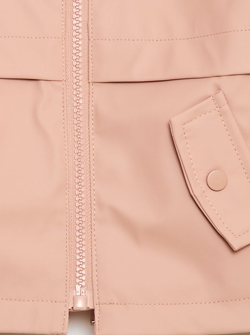 Parka en caoutchouc à capuche Rose - Kiabi