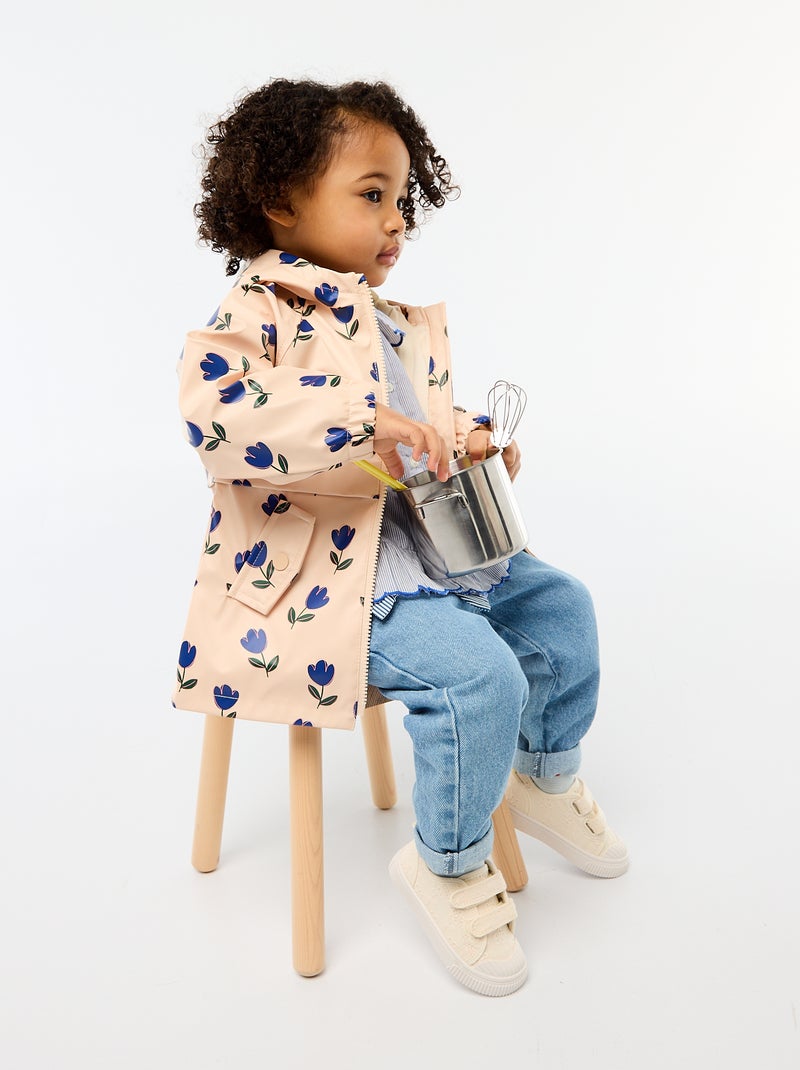 Parka en caoutchouc à capuche Rose - Kiabi