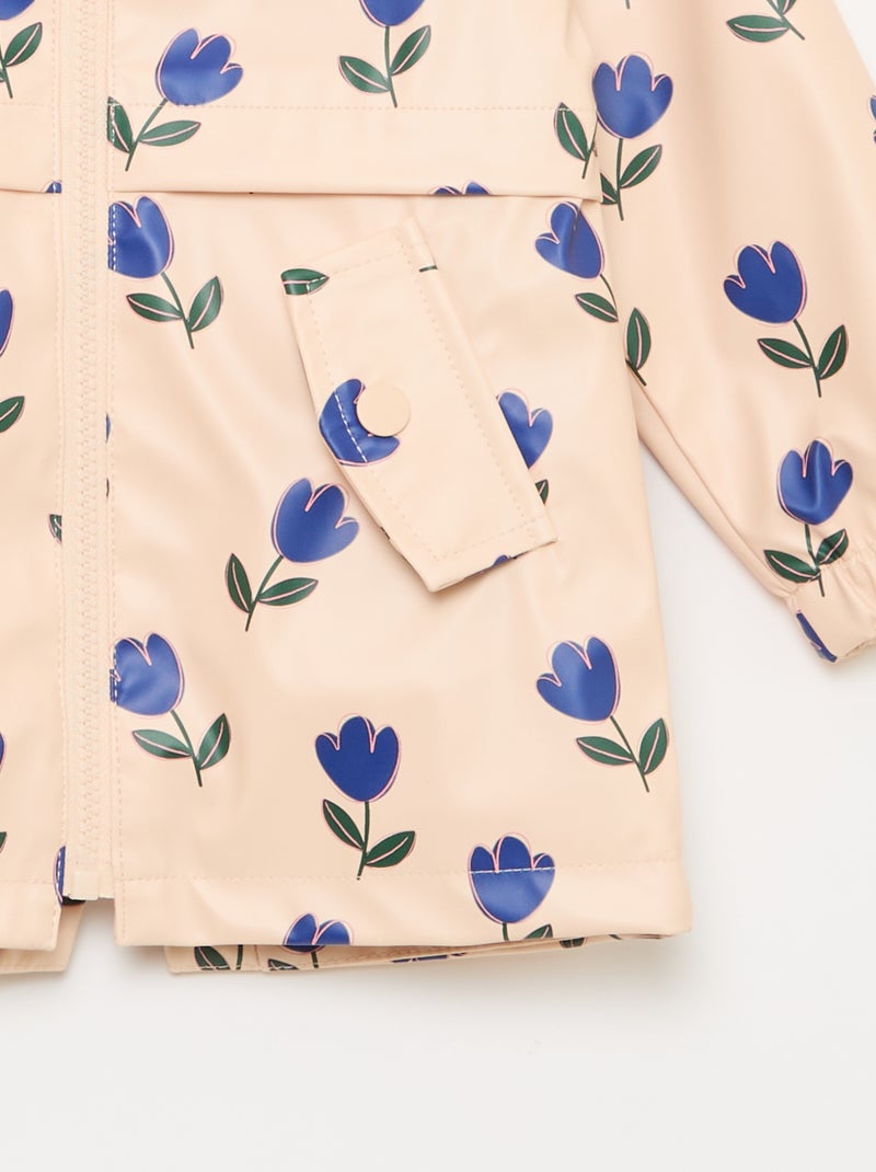 Parka en caoutchouc à capuche Rose - Kiabi