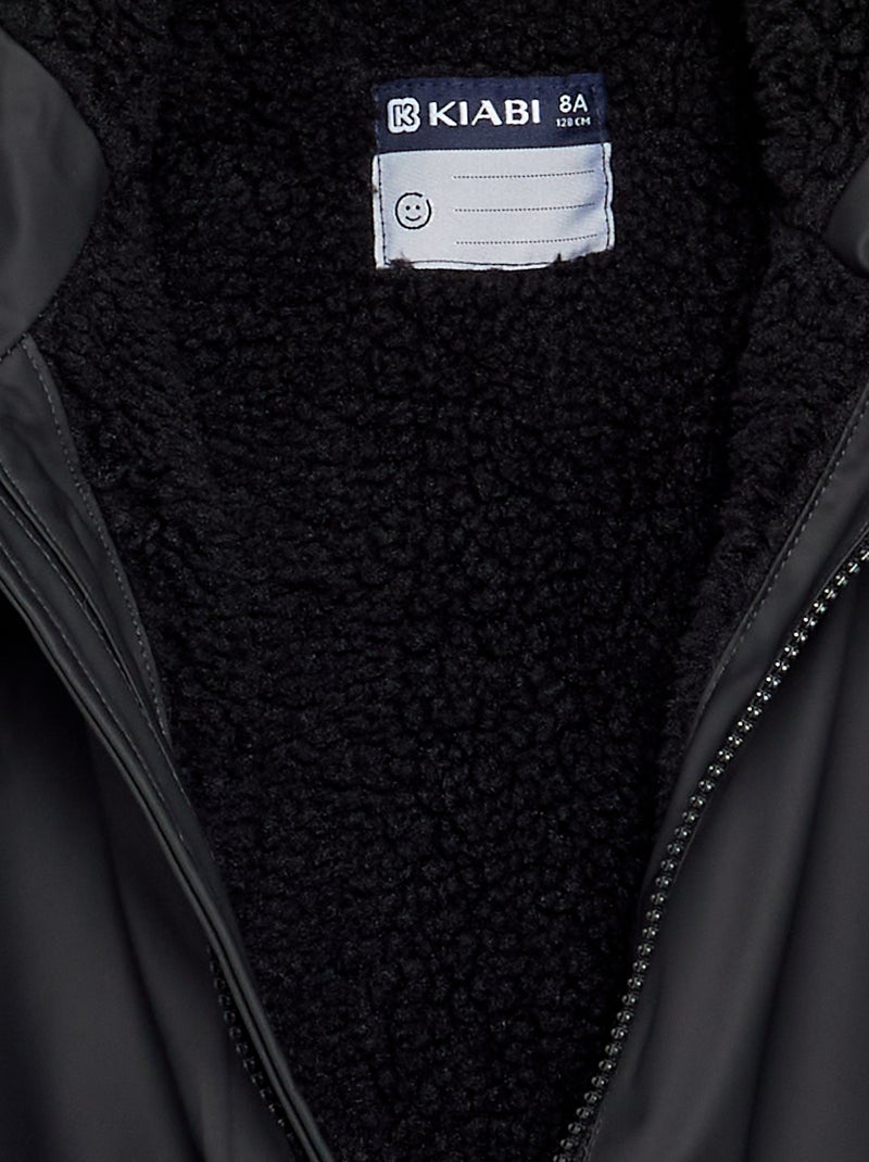 Parka gefüttert in Lammfell-Optik Noir - Kiabi