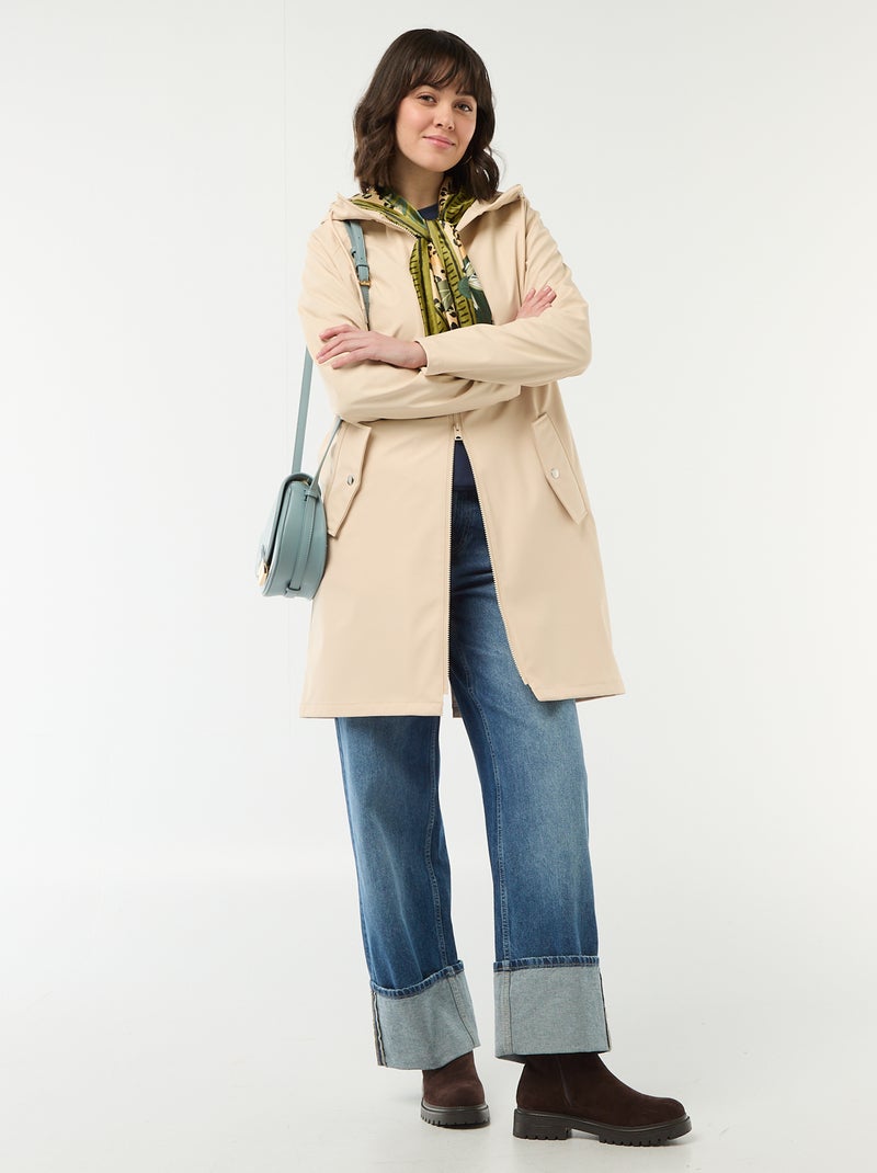 Parka gommata con cappuccio Beige - Kiabi