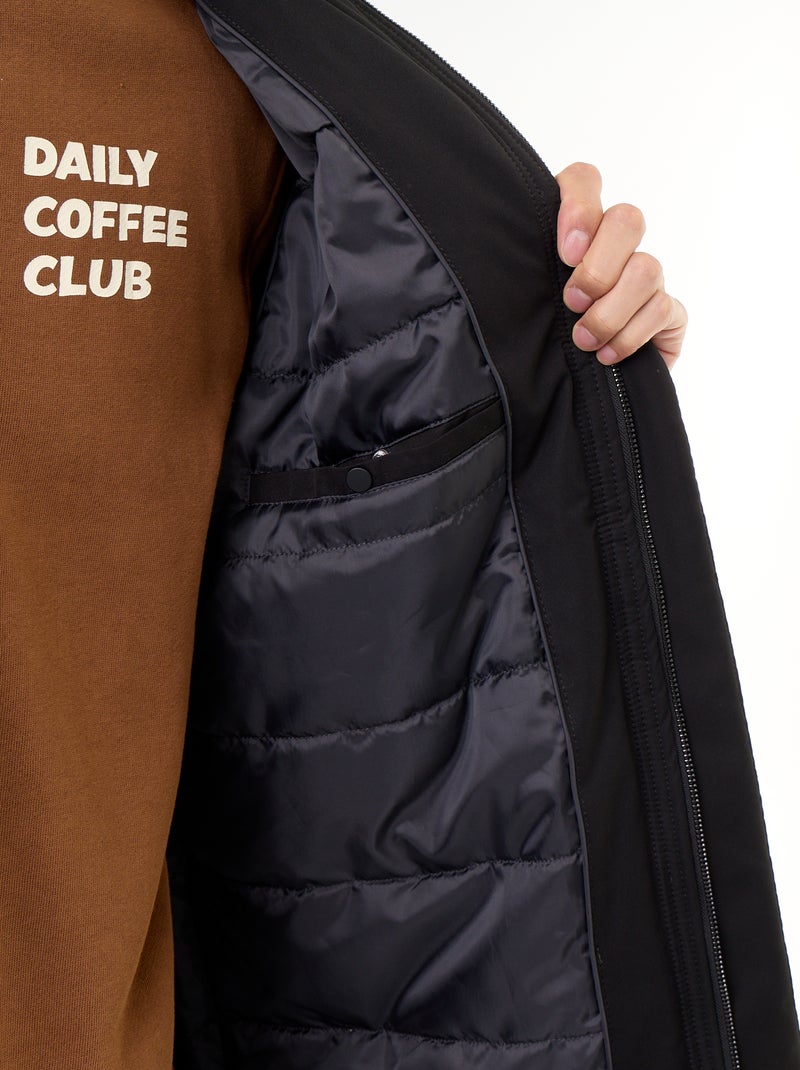Parka idrorepellente con cappuccio Nero - Kiabi