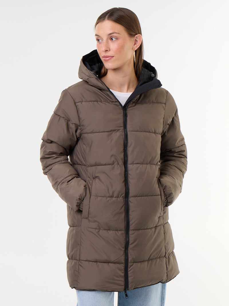 Parka longue réversible Noir - Kiabi