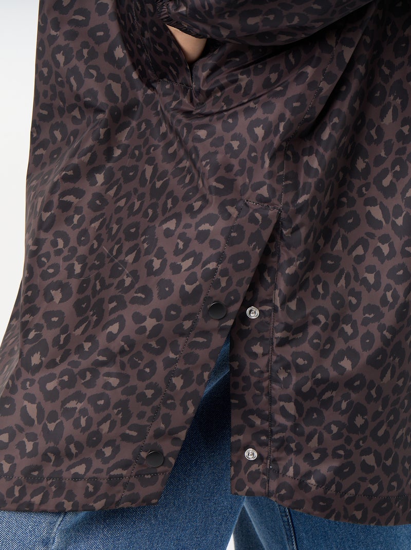 Parka lungo idrorepellente con cappuccio Marrone - Kiabi