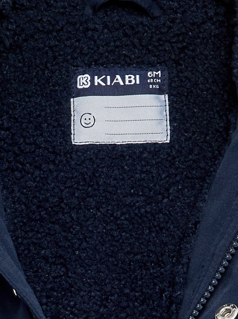 Parka mit Kapuze, innen flauschig Bleu - Kiabi