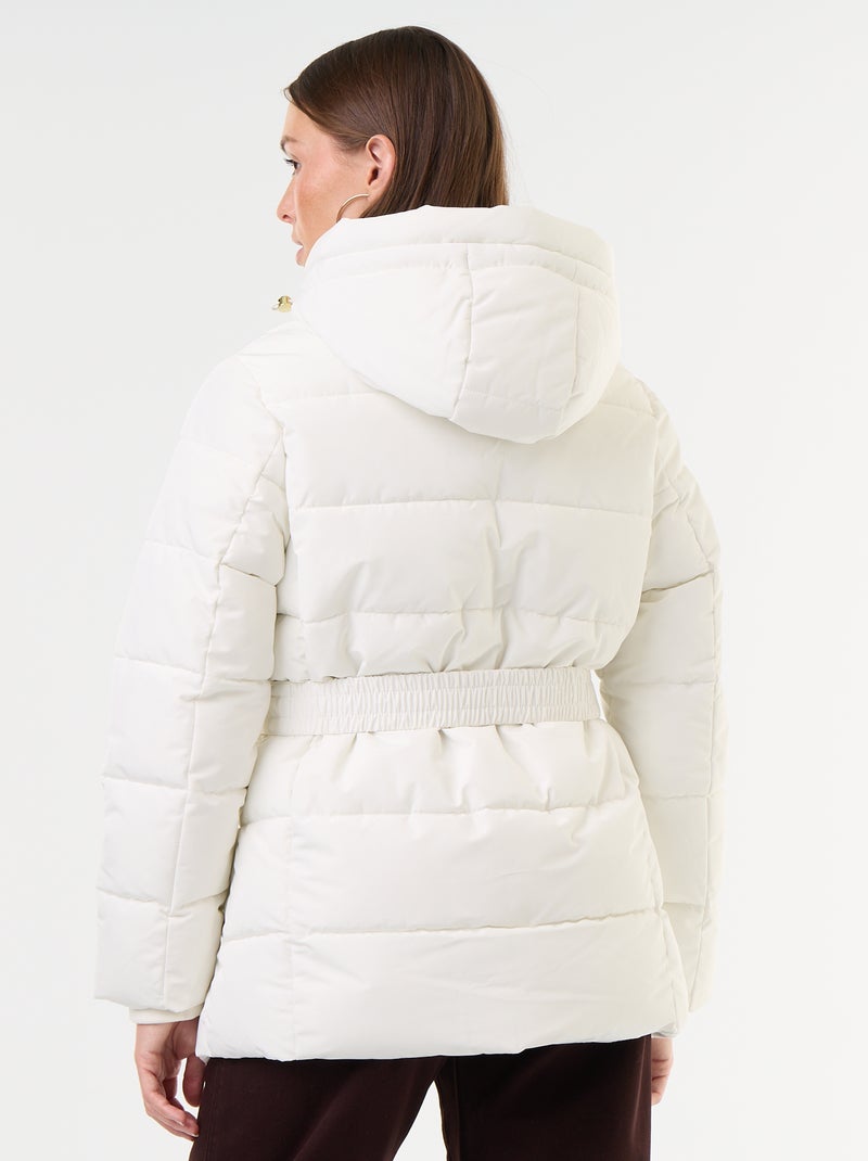Parka mit Kapuze und Kunstfellfutter Blanc - Kiabi