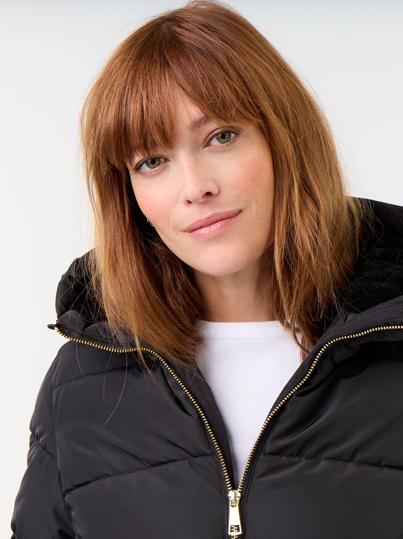 Parka mit Kapuze und Kunstfellfutter Noir - Kiabi