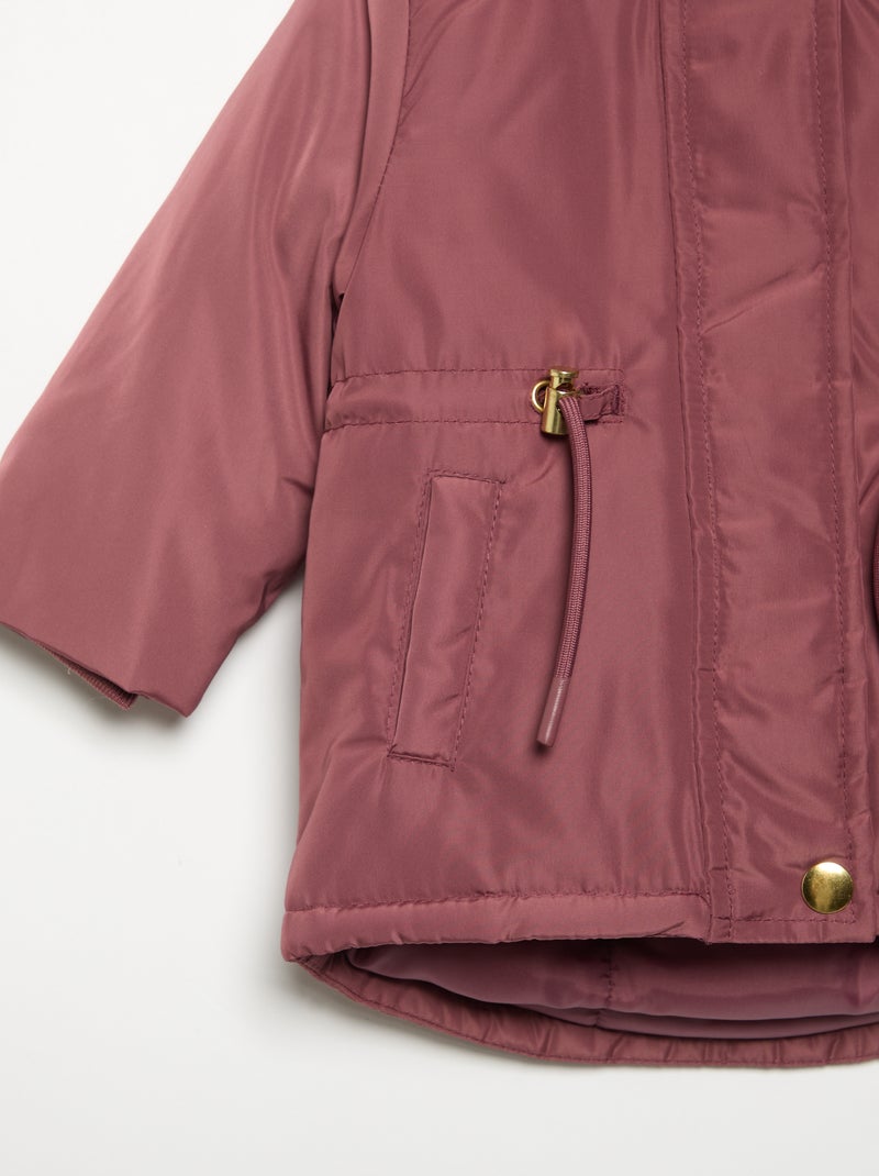 Parka mit Kapuze und Kunstfellfutter Rose - Kiabi